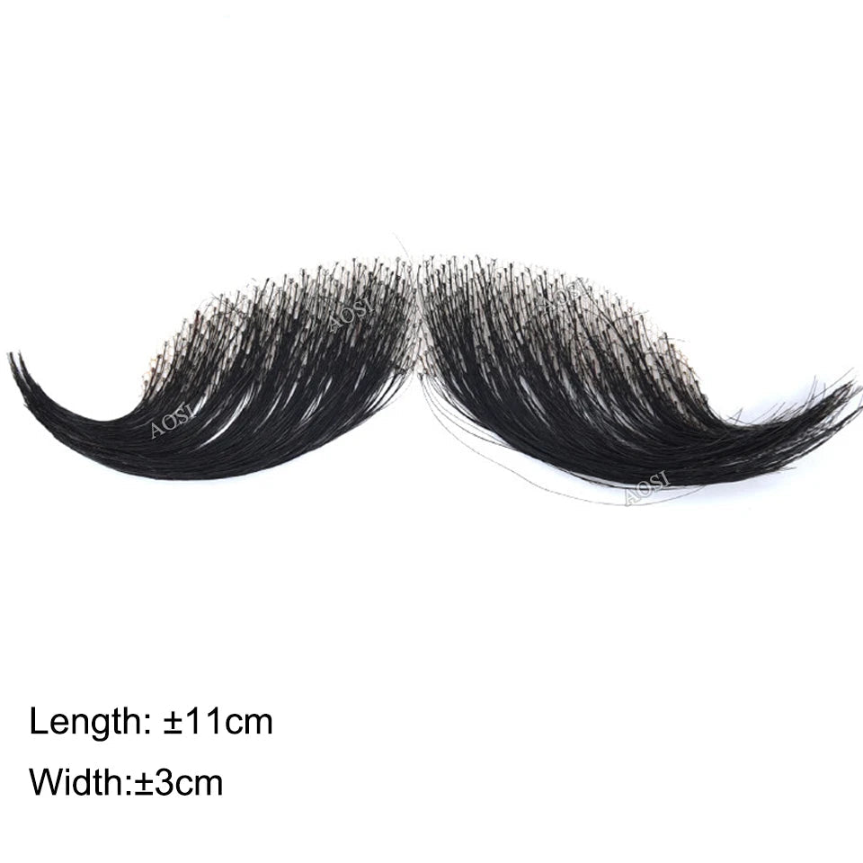 Invisible Fake Mustache Beard Trimmable Theatrical Facial Hair for Men