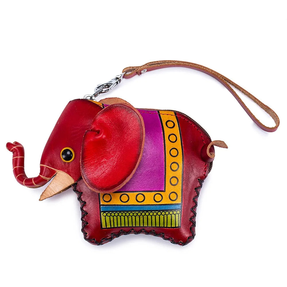 Genuine Leather Cute Coin Purses Handmade Animal Mini Cases