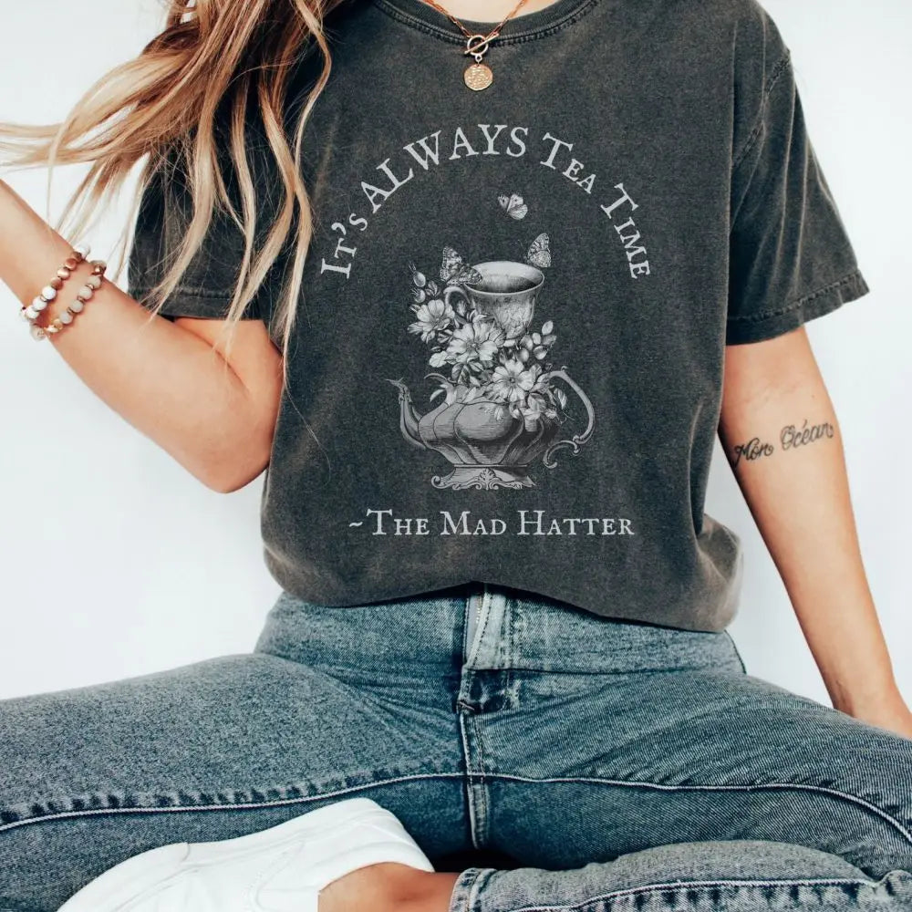 Alice in Wonderland Mad Hatter T-Shirt Book Lover Tees