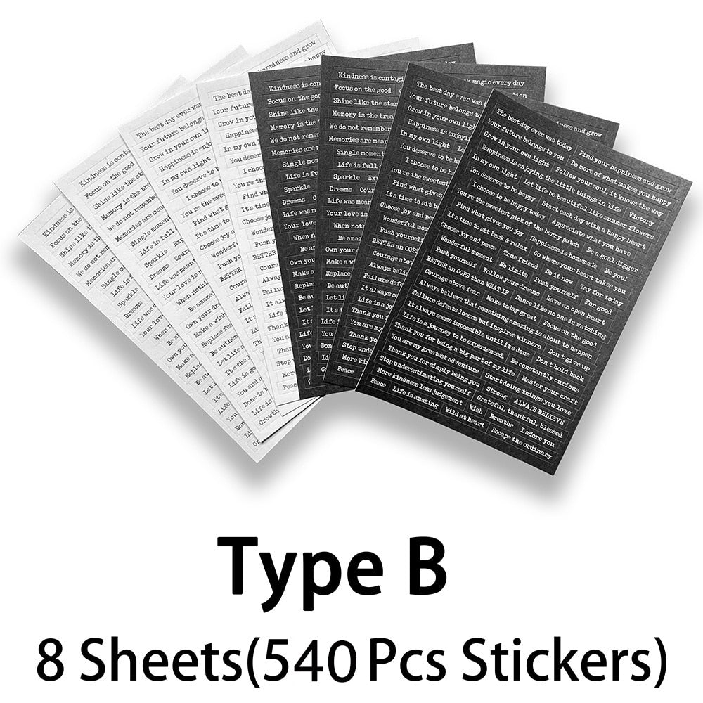 Prose Phrase Stickers Art Journalling Words Stickers Scrapbooking Material
