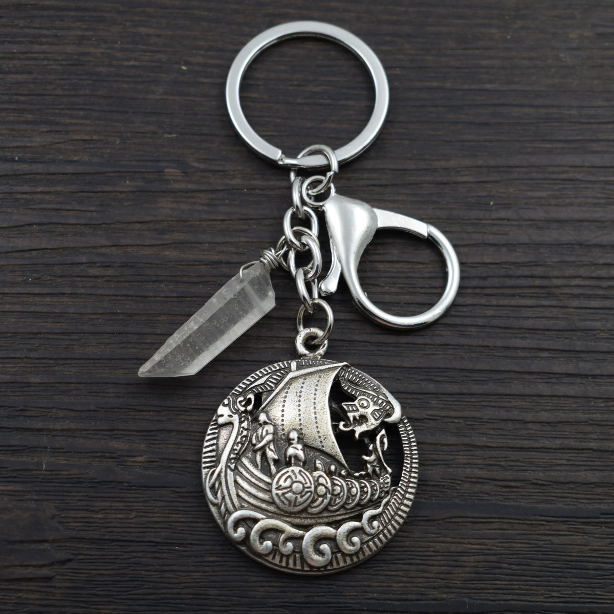 Celtic Viking Dragon Boat Keyring