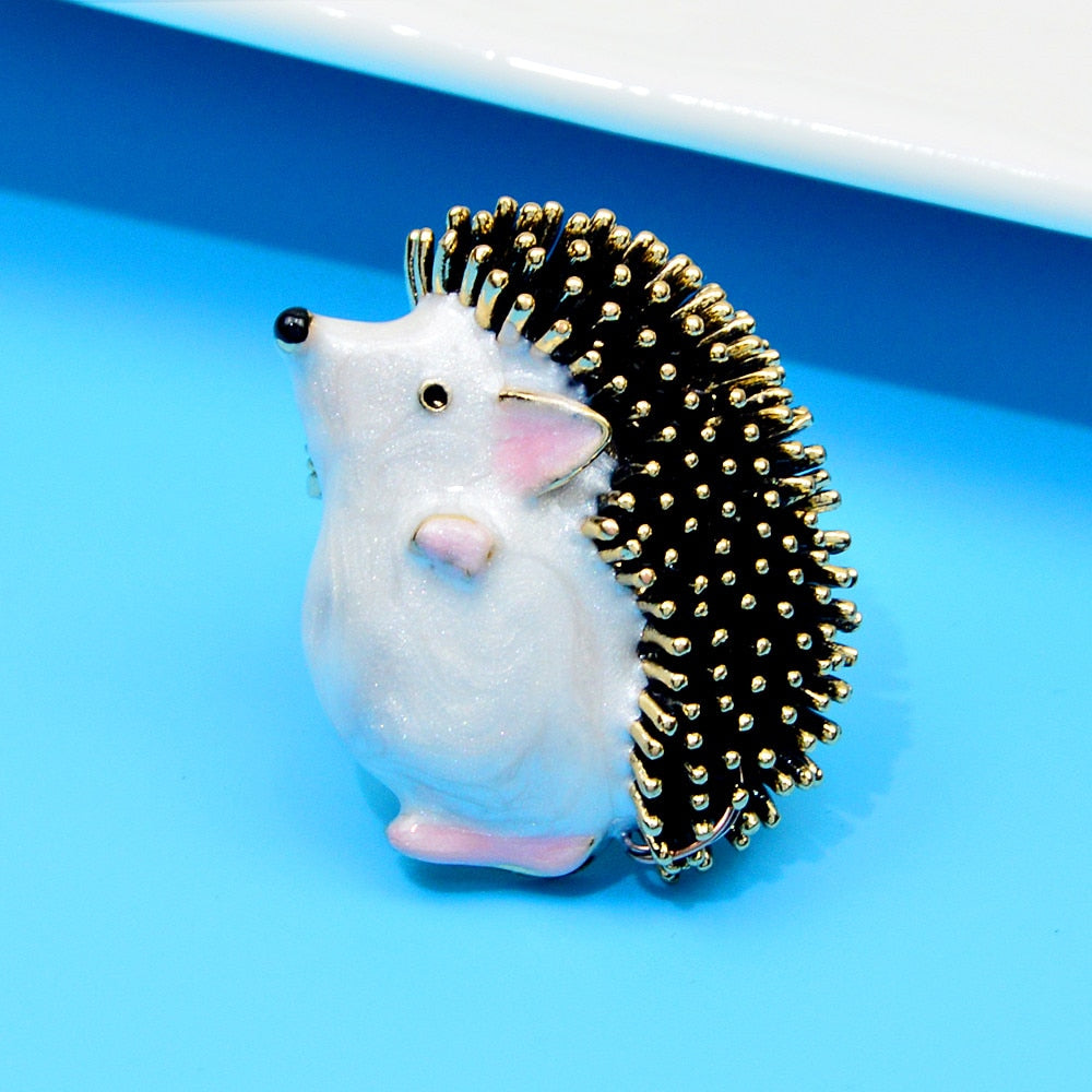 Hedgehog Enamel Brooch