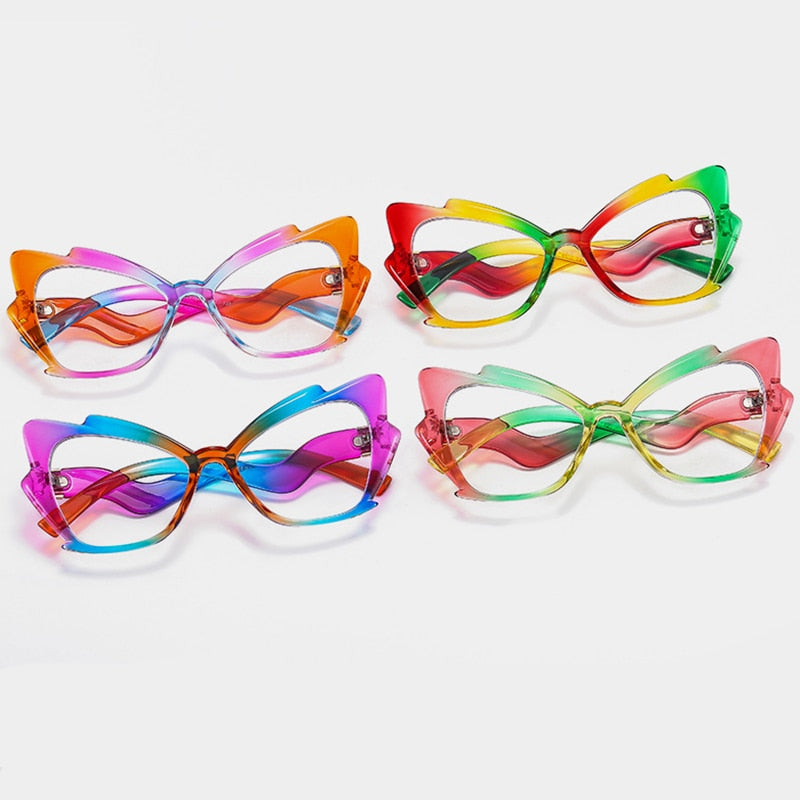 Blue Light Reading Glasses Butterfly Cat Eye Glasses Frame Clear Lens