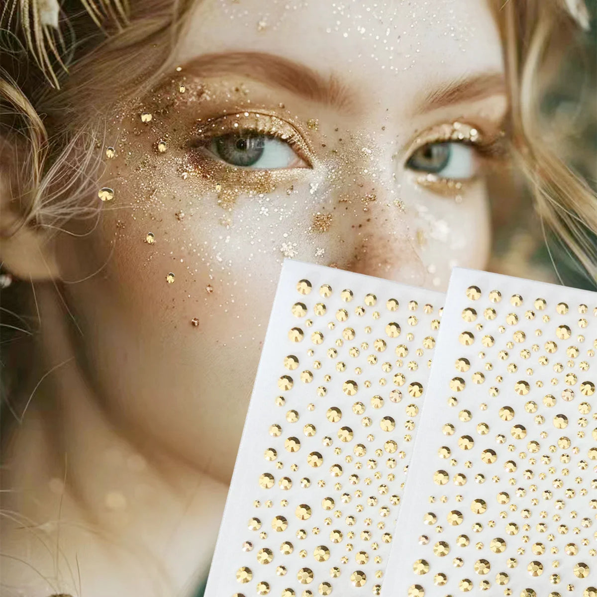Golden Body Glittery Gem Stickers DIY Face Jewels Stickers