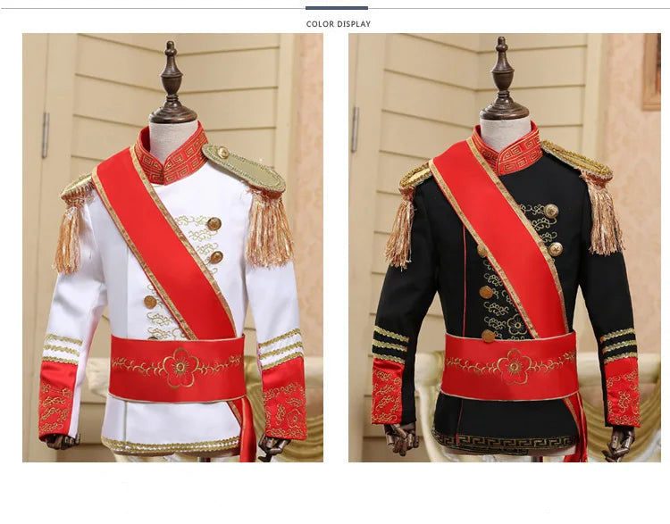 Royalty Prince Ceremonial English Military Jacket Costume Child Boys King Cosplay Fancy Dress