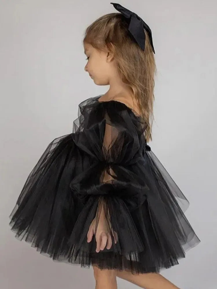 Fashions on The Field Girl Tutu Dress Puff Sleeve Infant Toddler Wedding Party Birthday Dress