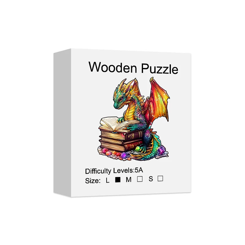 Magic Book Dragon Unique Shape Wooden Jigsaw Puzzles