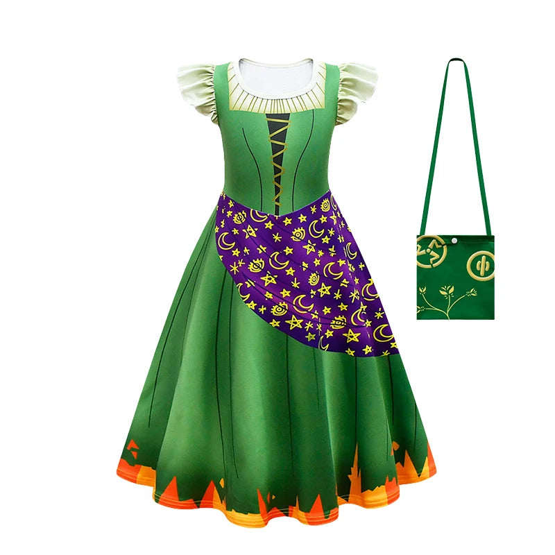 Hocus Pocus 2 Halloween Costume Child Sanderson Sisters Party Dresses Winifred Witch Costumes Children