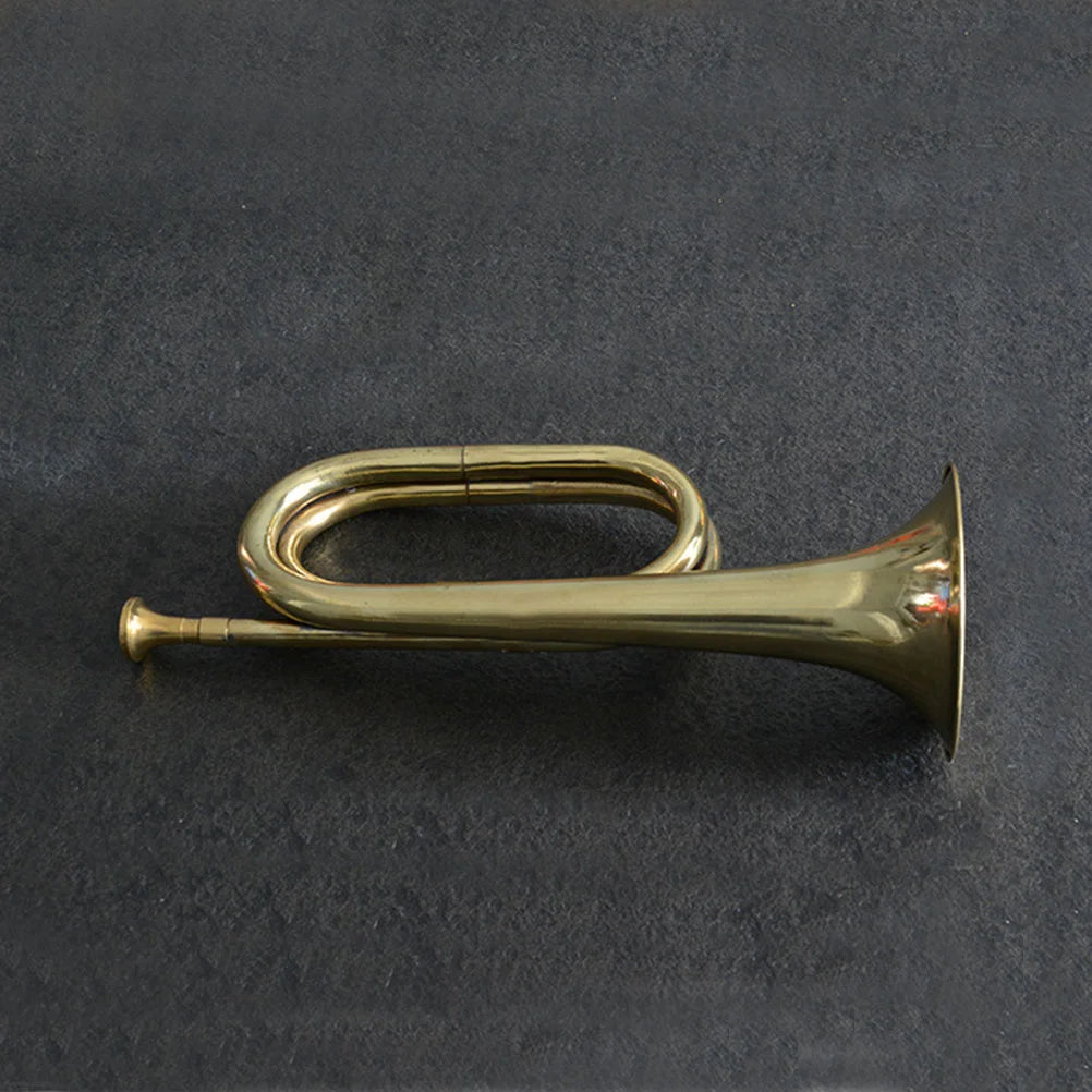 Bugle Trumpet Brass Cavalry Horn with Mouthpiece for School Band Cavalry Military Orchestra Musical Instrument