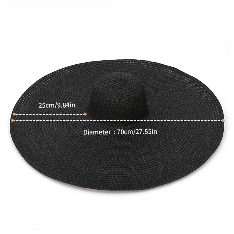 Nantucket Summer Oversized Wide Brim Foldable Straw Sun Hats
