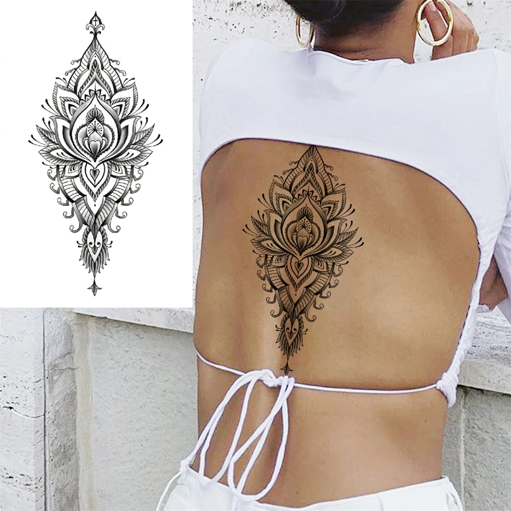 Large Peony Temporary Tattoos