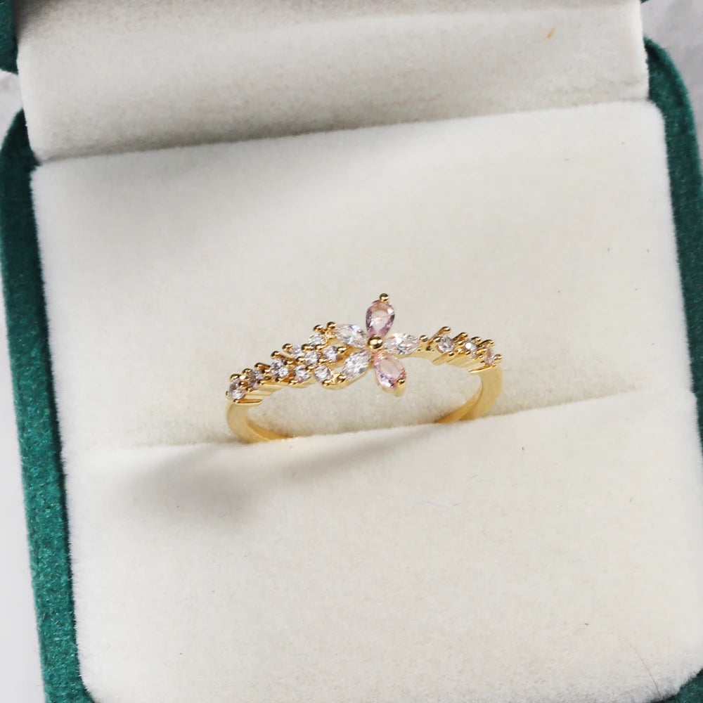 Sweet and Dainty Colourful Zircon Rings Gift Idea