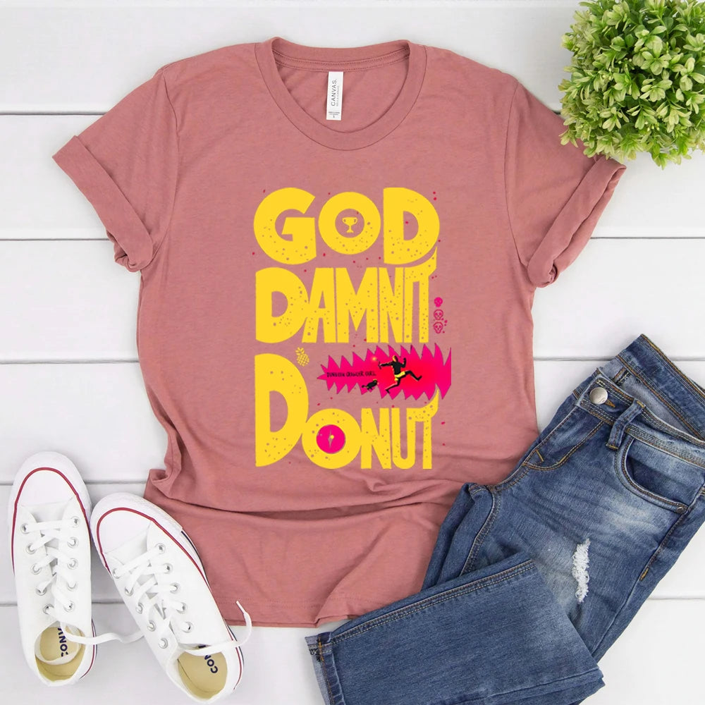 Dungeon Crawler Carl T-Shirt Goddamnit Donut Sci-Fi Book Lover Tee