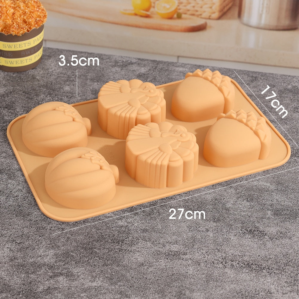 Harvest Halloween Pumpkin Pinecone Baking Soap Chocolate Candle DIY Craft Silicone Mould