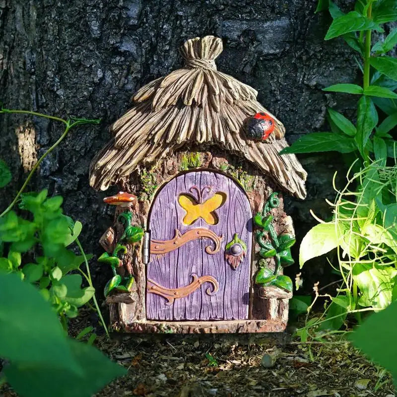 Miniature Fairy Elf Door Wooden 2D Printed Decor