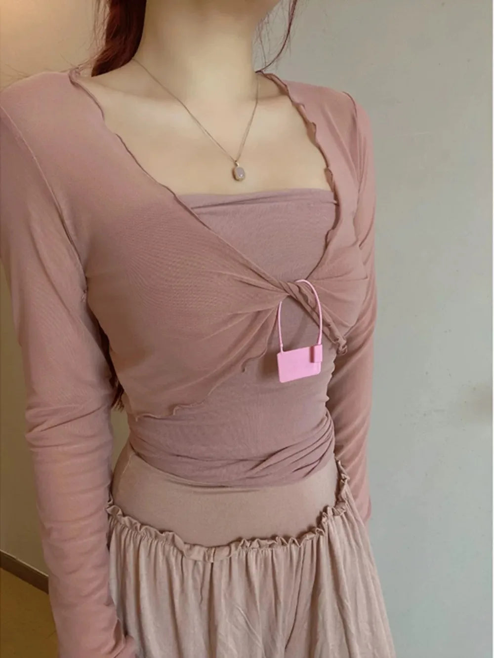 Mesh Dance Tops Bolero Shrug Tie Front