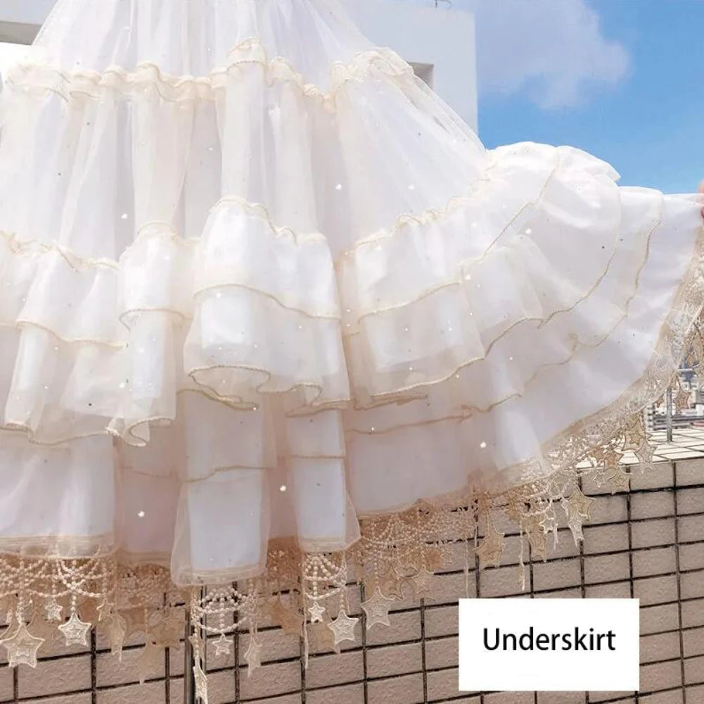 Lunar Star Lolita Petticoat Adjustable Fish Bone Carmen Skirt