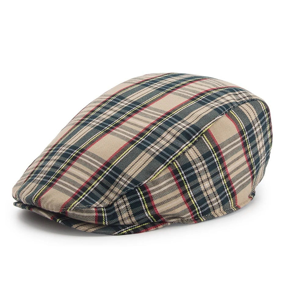 Plaid Flat Caps Casual Cotton Vintage Hats