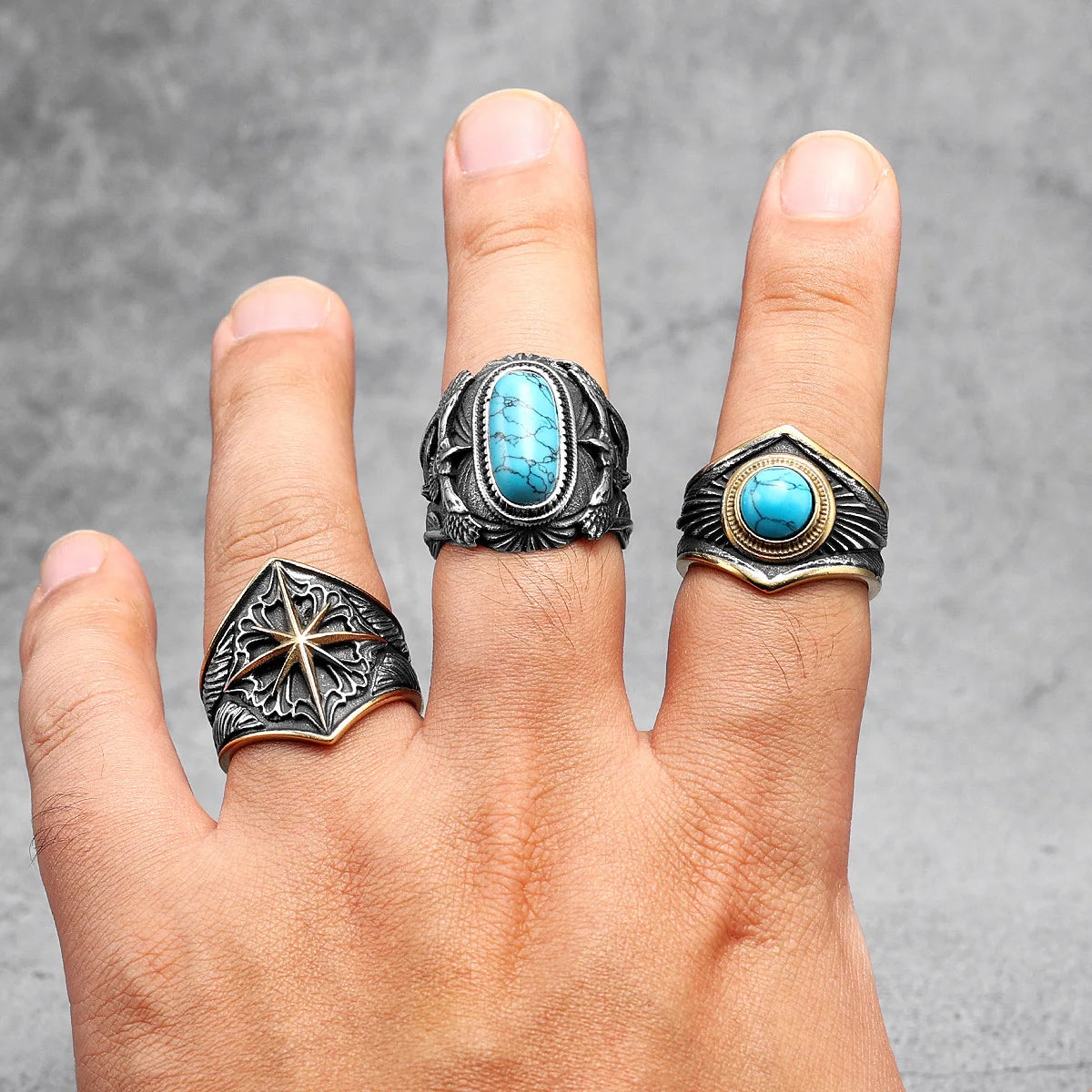 Starry Night Ring Stainless Steel Men Ring
