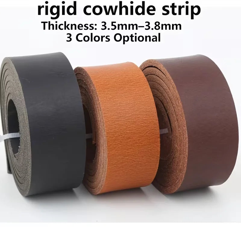 3.5mm Thick Tanned Leather Belt Strips Genuine Leather DIY Craft