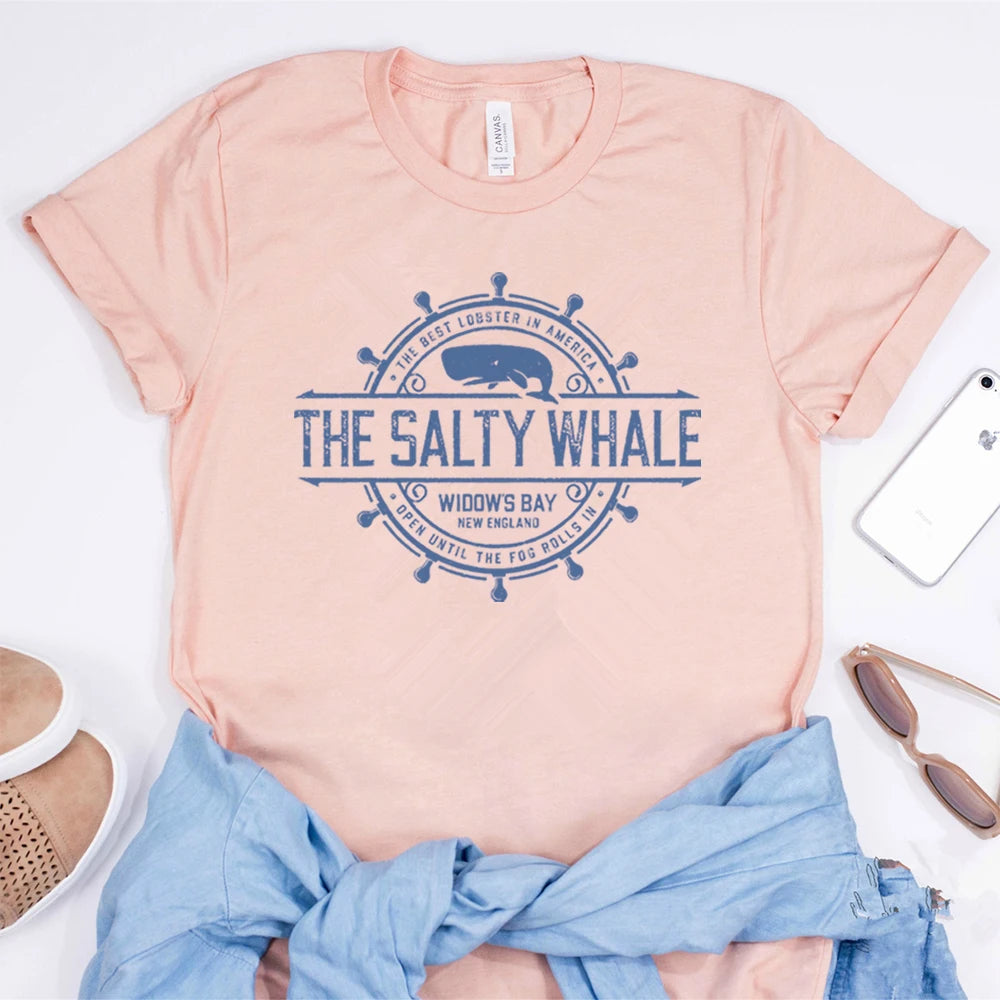 Widow's Bay T-Shirt Horror TV Series Tee The Salty Whale of Widow's Bay Shirt You Had Your Qualms Seafood Restaurant Bar Pub Tee Tops