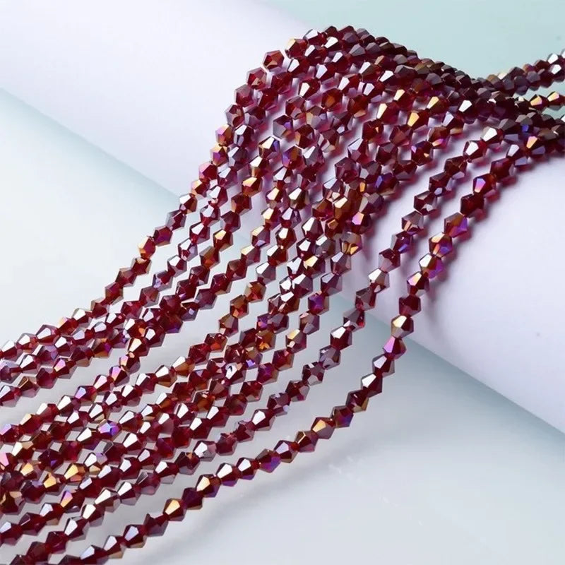 3/4/6mm Rainbow Austria Bicone Crystal Beads AB Colour Faceted Glass Beads for DIY Jewellery Making