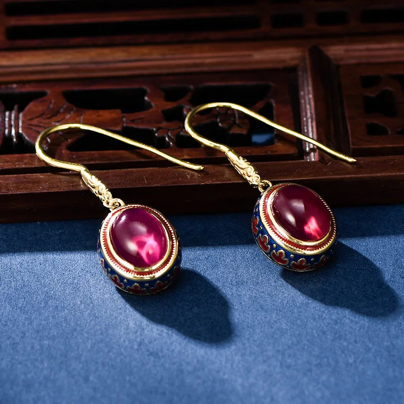 Carmellia's Corundum Enamel Matching Jewellery 925 Sterling Silver Ring, Earrings, Necklace