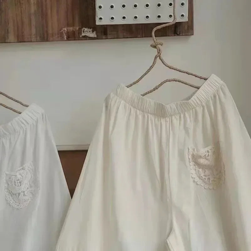 Mori Layering Three Quarter Cotton Linen Pants