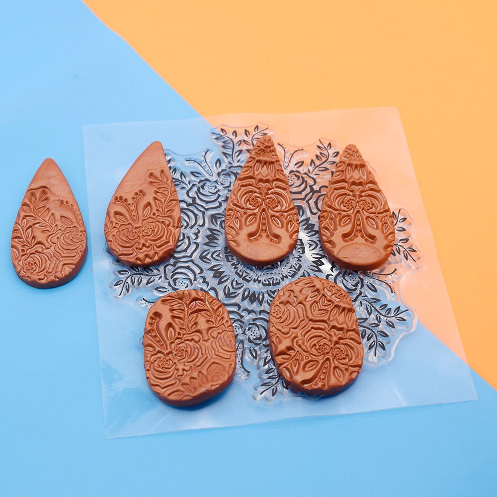 9cm Mandala Pottery Polymer Clay Texture Sheets Embossing Stamp