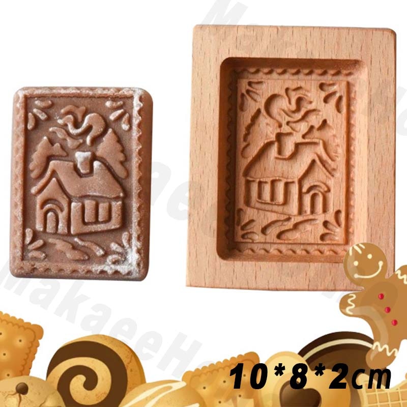 Wooden Cookie Mould Press Baking and Crafts