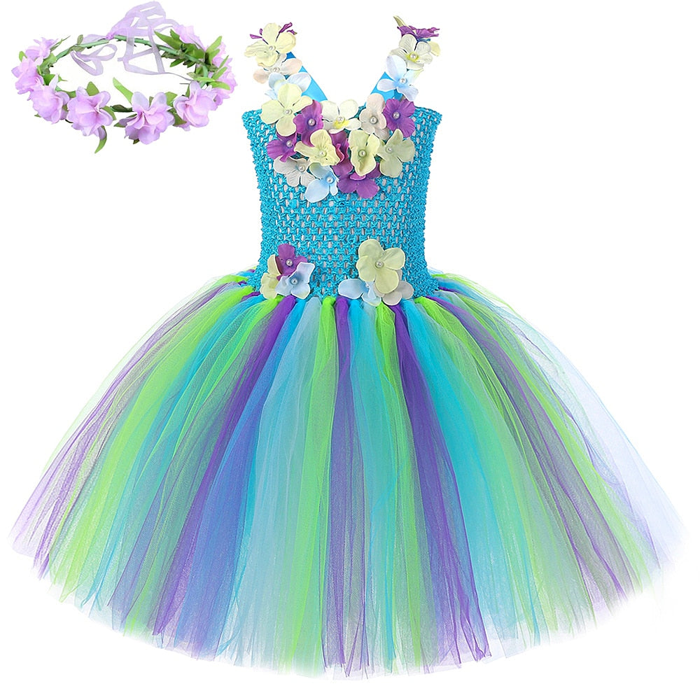 Flower Fairy Costumes Party Tutus Kids Halloween Fancy Dress