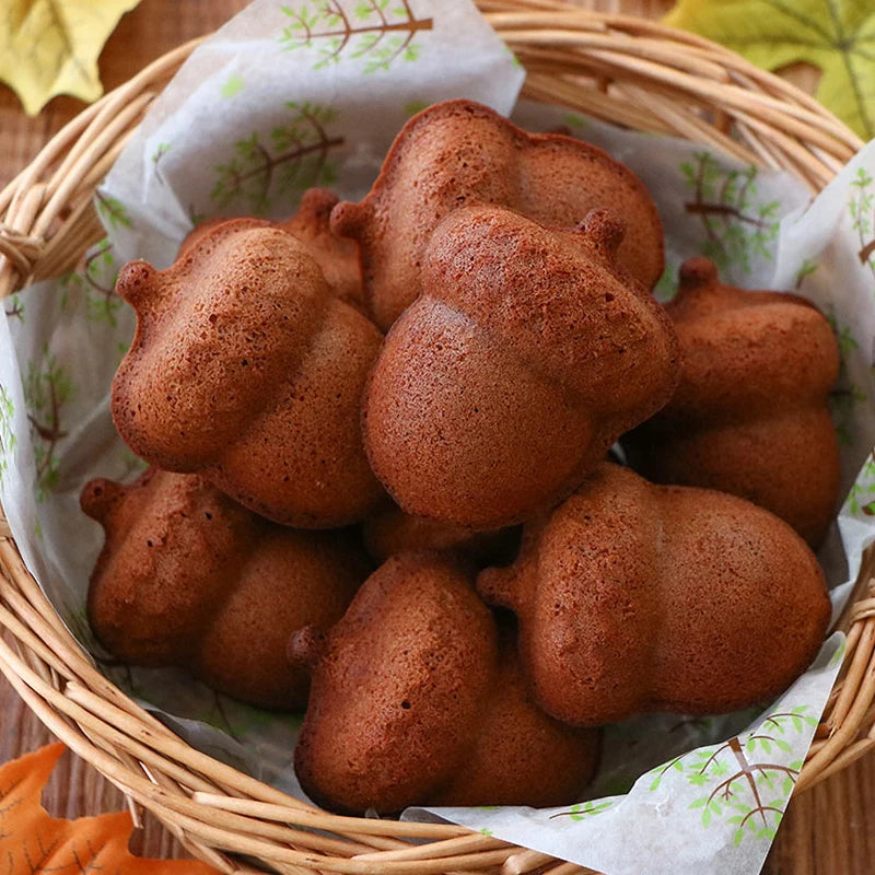 Mushroom Shape Cake Pan 6-Cavity Non-stick Heavy Carbon Steel Cookies Jelly Molds Chocolate Madeleine Pastry Molds Baking Supplies