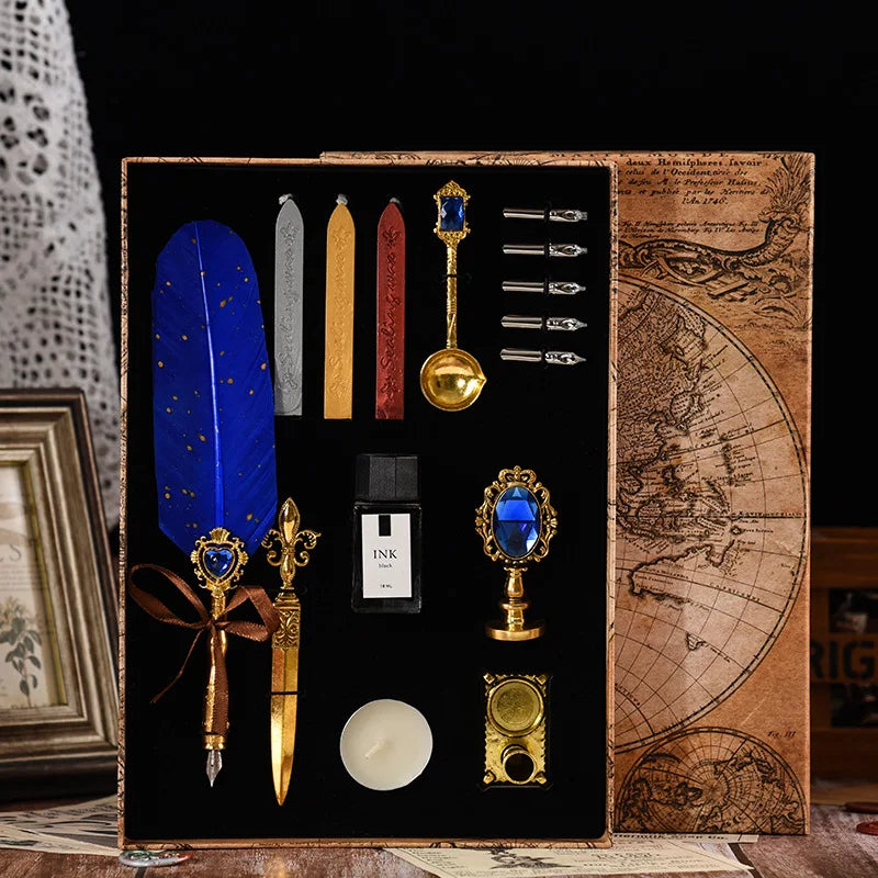 Wizard's Gift Calligraphy Feather Dip Pen Writing Set