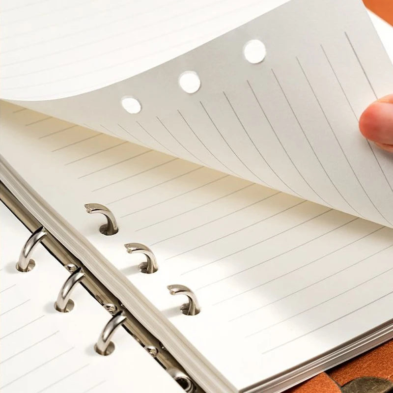A5 Leather Loose-leaf Binder Notebook with 240 Inner Pages