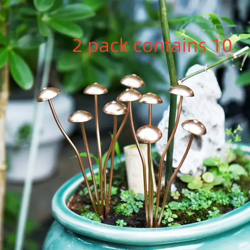 Mini Metal Mushrooms Decorative Garden Stakes