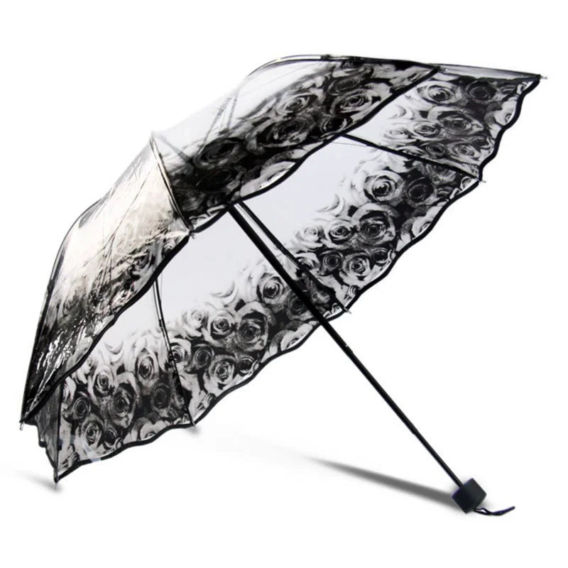 Forest Silhouette Transparent Umbrella PVC Umbrella