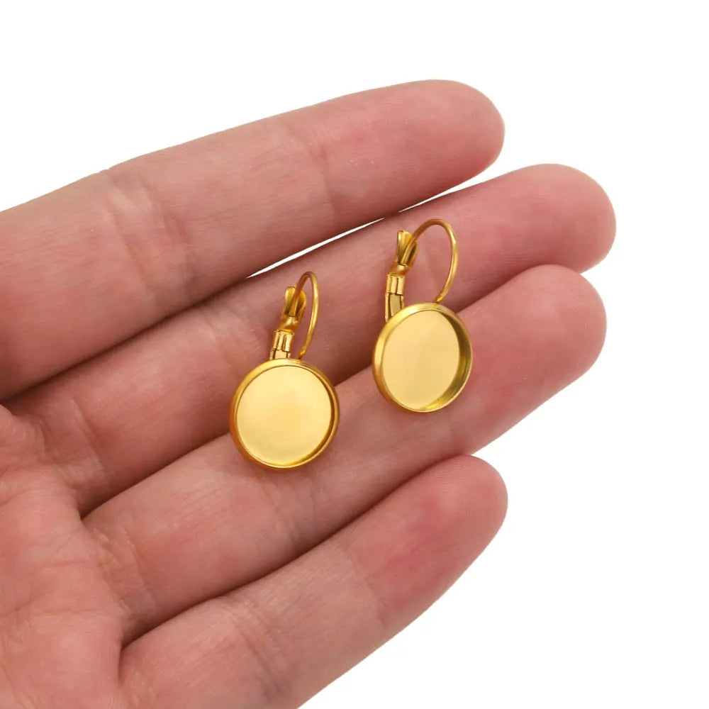 Blank Cabochons French Hook Earrings Bases 10pcs 6-20mm DIY Jewellery Making Supplies