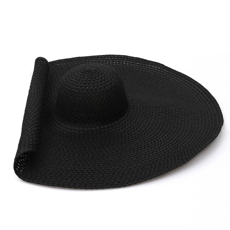 Nantucket Summer Oversized Wide Brim Foldable Straw Sun Hats