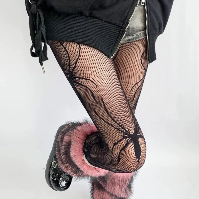 Halloween Spider Web Fishnet Tights Gothic Punk Pantyhose