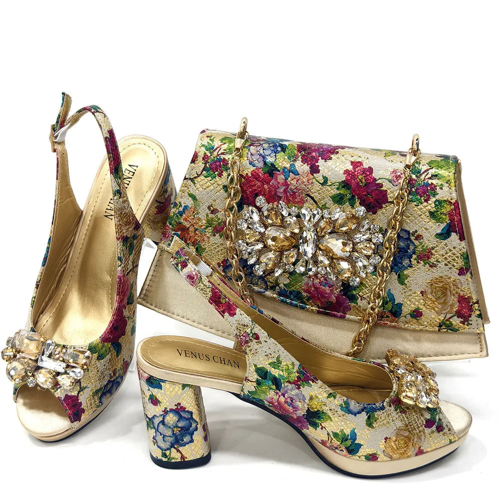 Spring Garden Party Shoes And Matching Bag Set