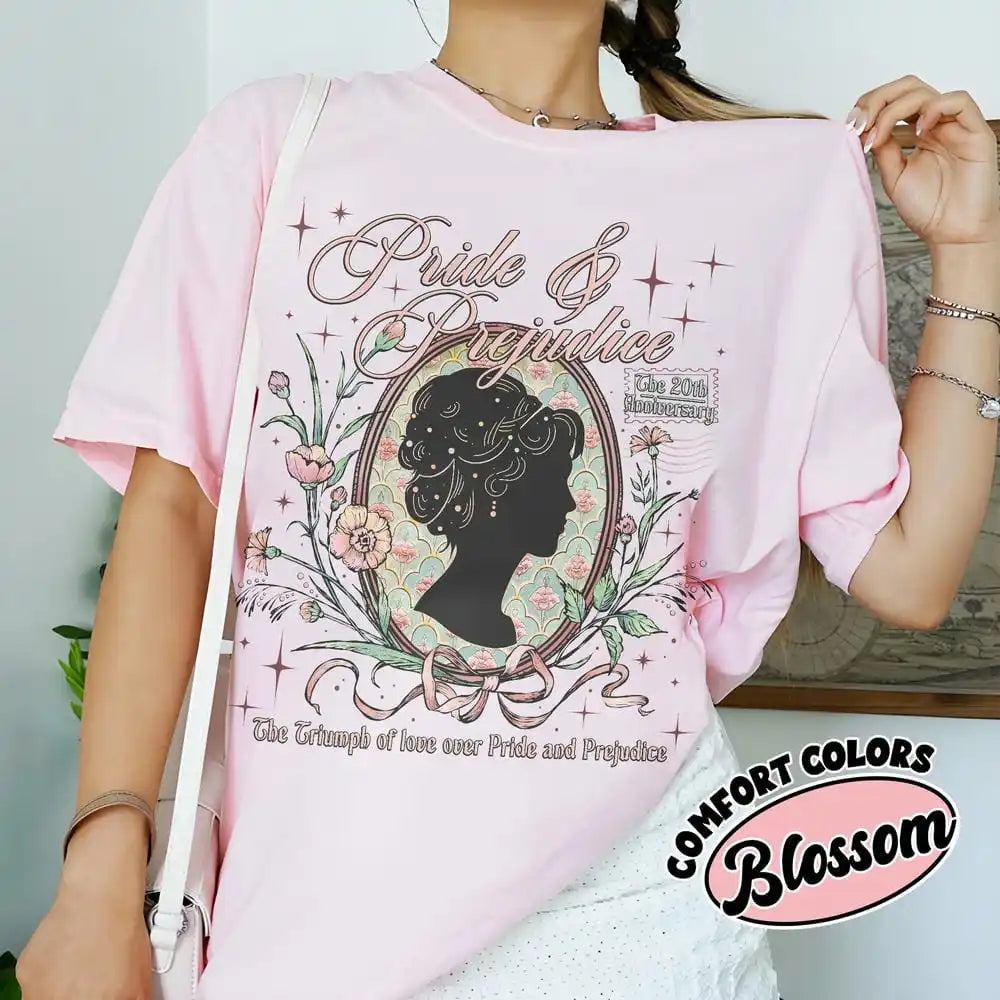Pride and Prejudice T-Shirt Cotton Tee Book Lover Shirt