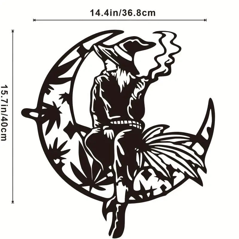 Moon Witch Metal Wall Art Home Decor