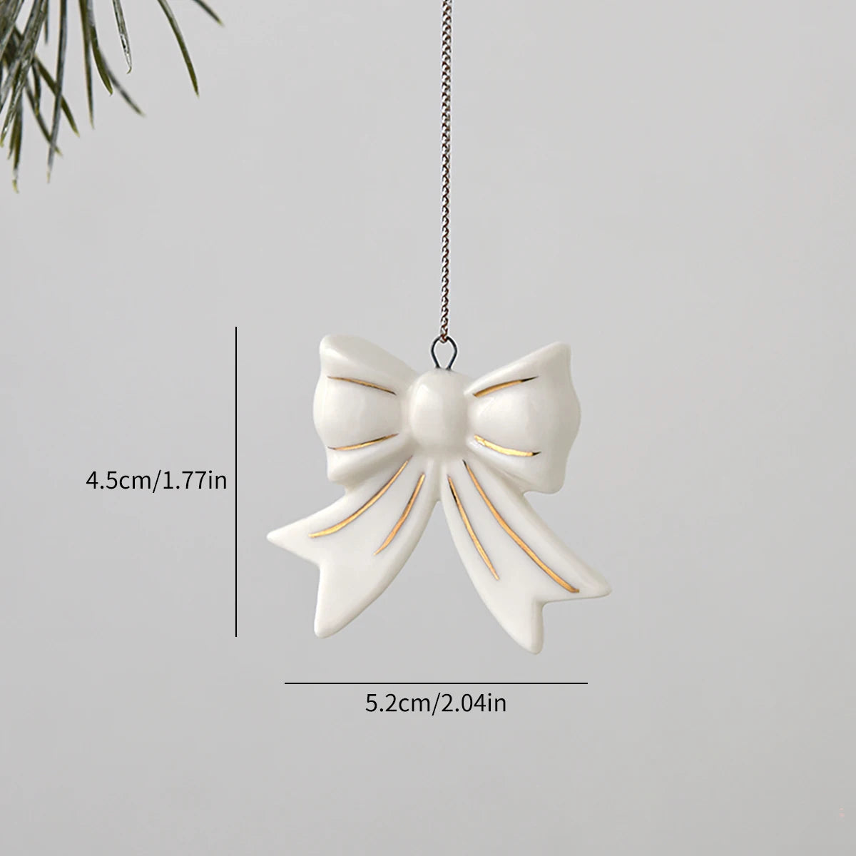 White Ceramic Christmas Tree Ornaments Snowman Reindeer Xmas Hanging Decor
