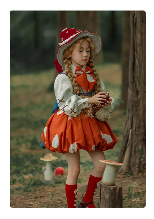Handmade Little Red Mushroom Costume Set