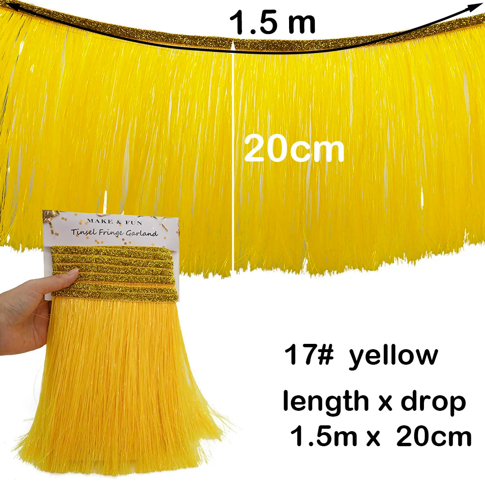 1.5m Gorgeous Fringe Tassel Banner Party Foil Garlands Wall Ceiling Decoration