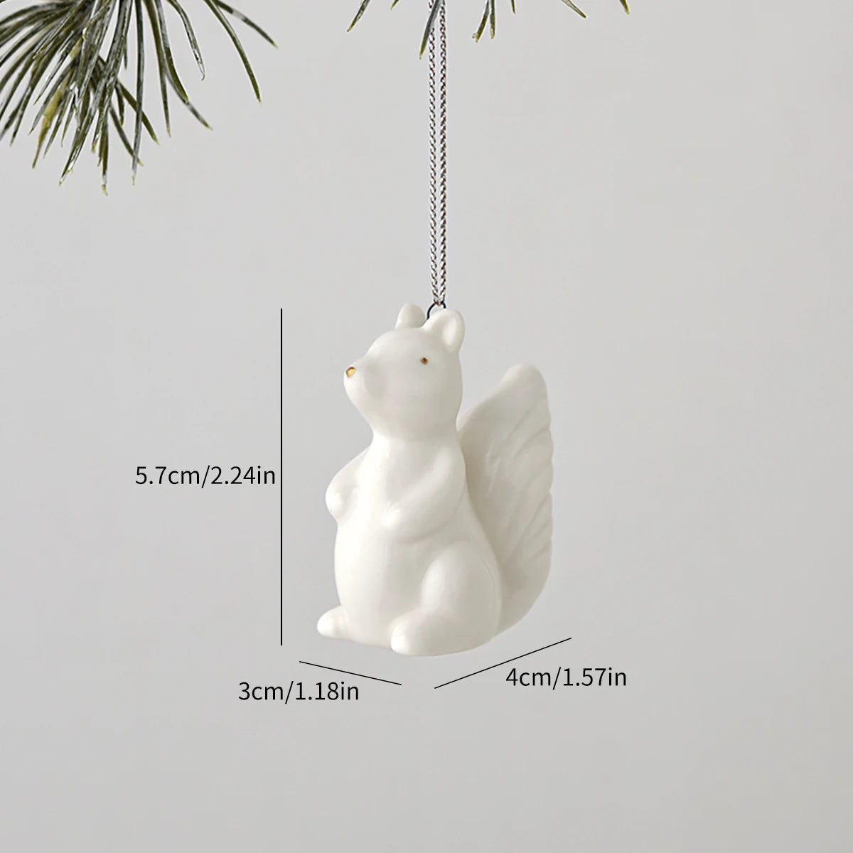White Ceramic Christmas Tree Ornaments Snowman Reindeer Xmas Hanging Decor
