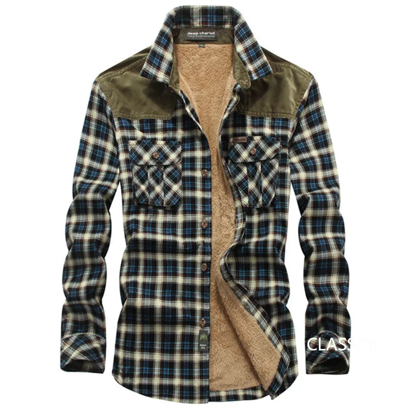 Woodsman Plaid Fleece Shirts Lightweight Jackets