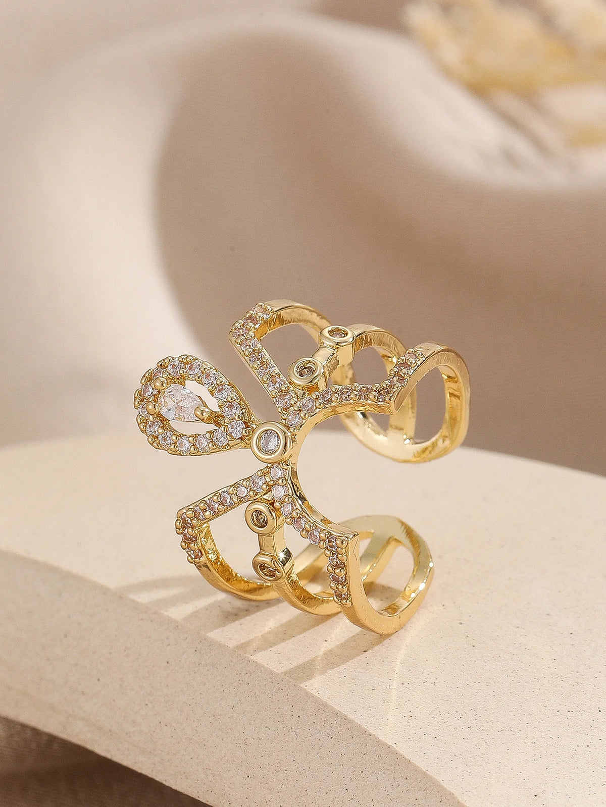 Zircon Nail Jewellery Wearable Art Finger Tip Rings