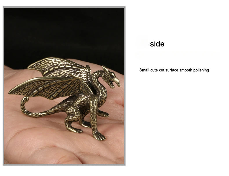 Copper Flying Dragon Tea Pets Metal Figurine