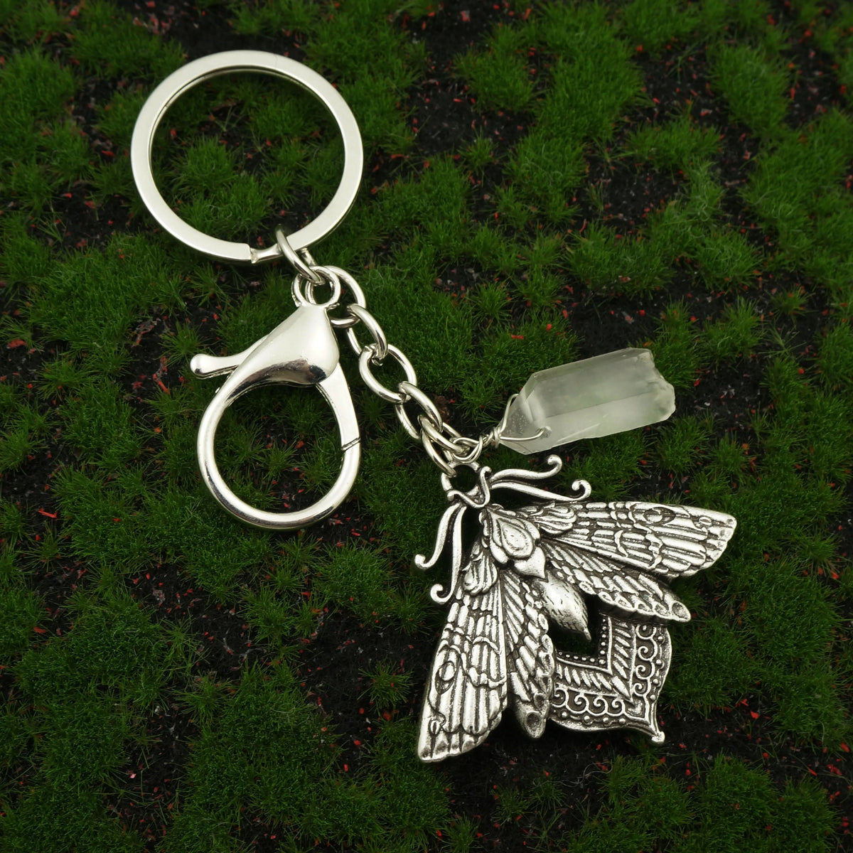 Victorian Death Moth Keyring